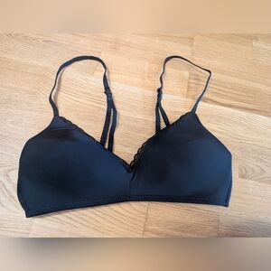 Aerie Black Lace Trim Wireless Lightly Lined Bra